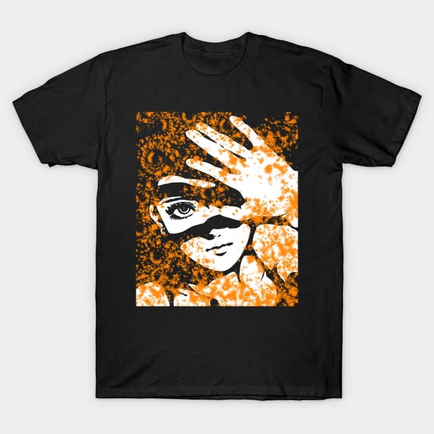 Punk Fashion Style Orange Glowing Girl T-Shirt by Punk Fashion